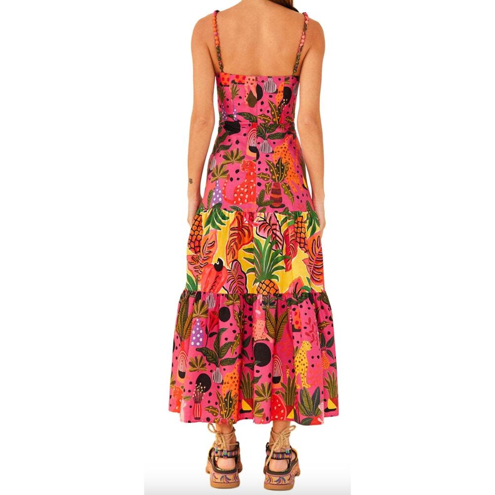 Farm Rio NEW Pink Pop Leopards Mixed Dress, Med - Picture 4 of 12